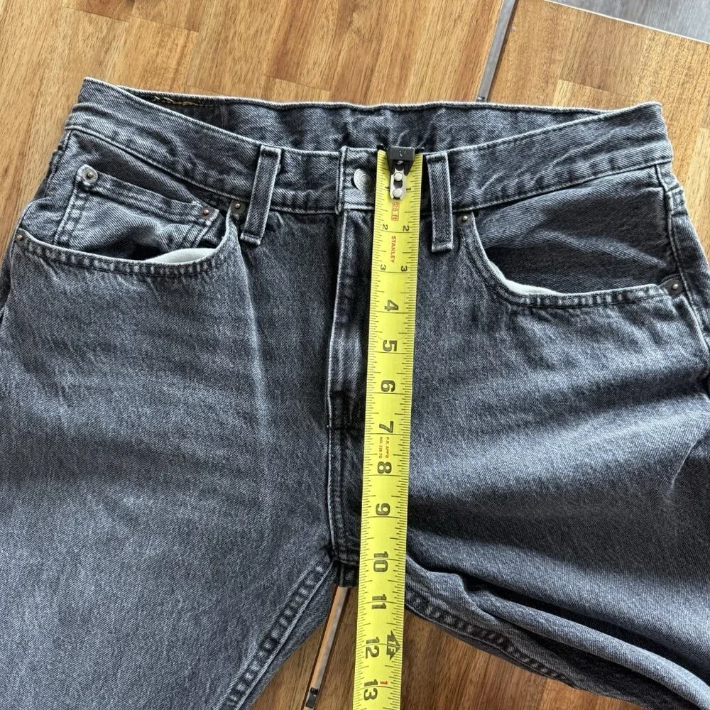 Levis 502 Jeans Mens 31 Taper Regular Fit Stretch Mid Rise Denim‎ Washed Black